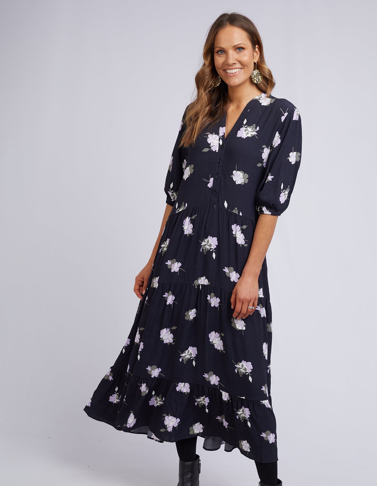 Set of 6 Golden Garden Maxi Dress (S,M,L)