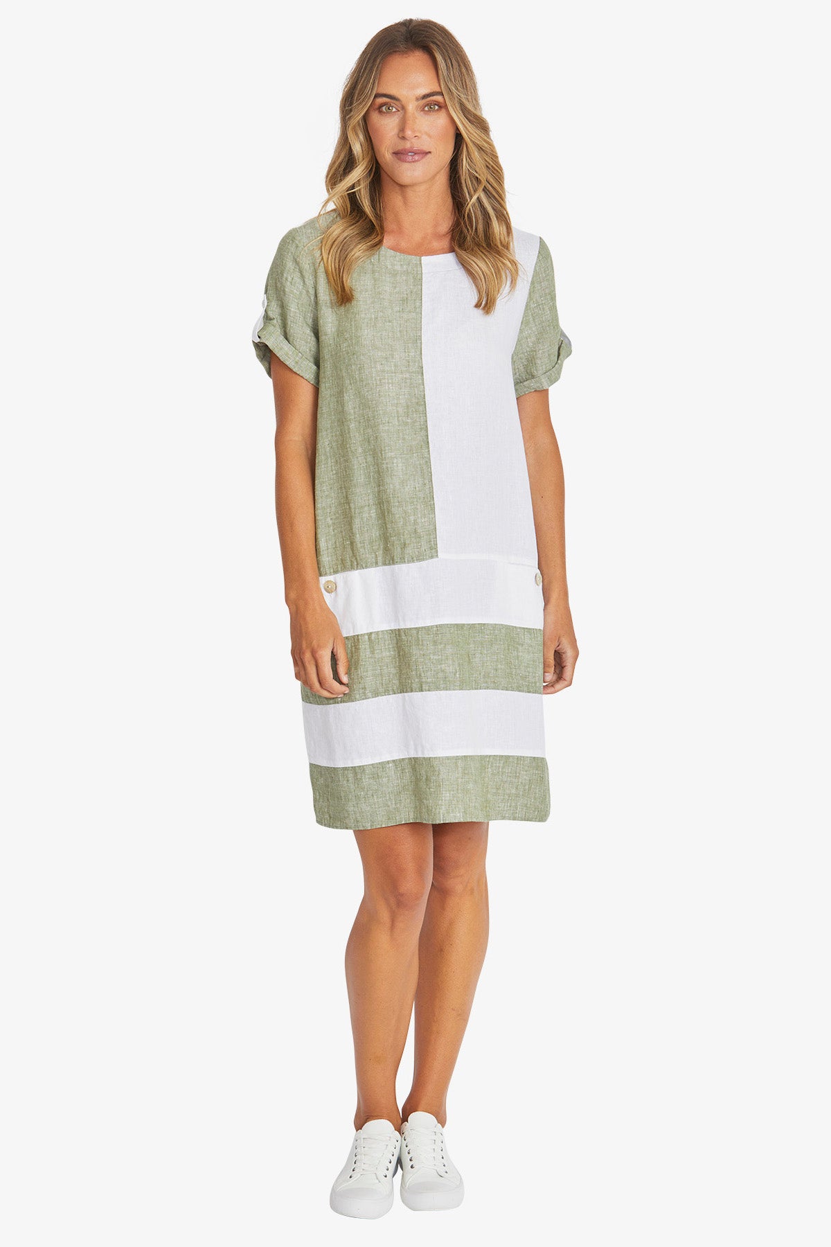 Colour Block Linen Dress Luna and Sage Boutique Colour Block Linen Dress Luna and Sage Boutique